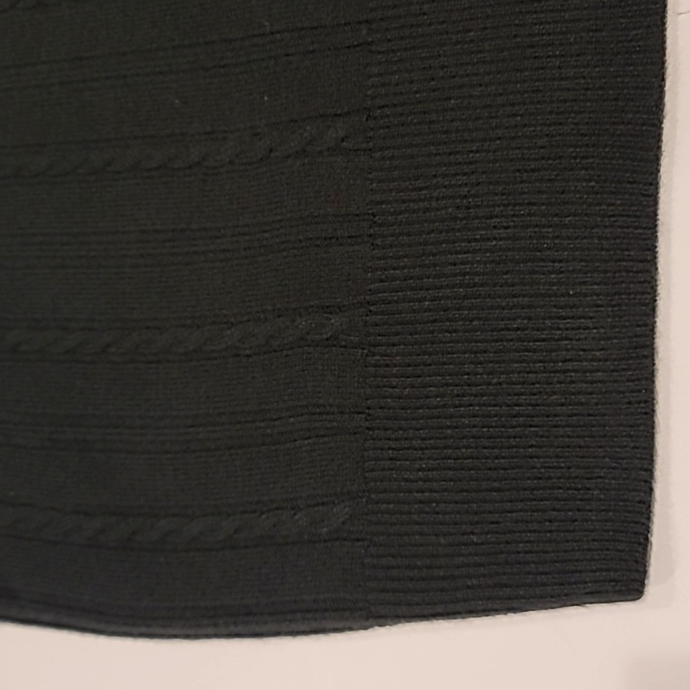 Geoffrey Beene Pullover V-Neck Cable Print Front Vest Black Large - Picture 4 of 10